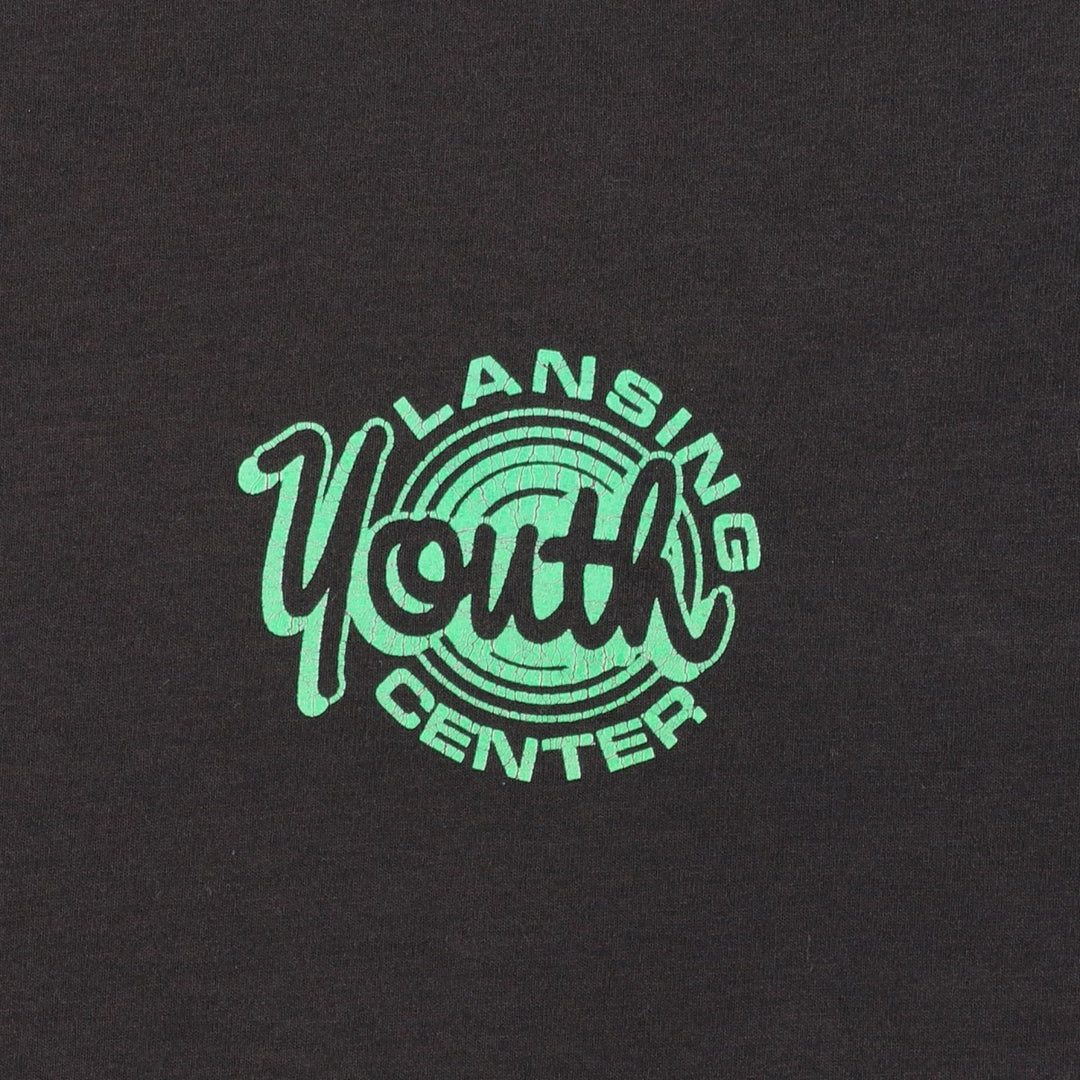 90s-00'S Fruit of the Loom printed T-shirt, men's size L (approx.) cotton black type Vintage Second Hand