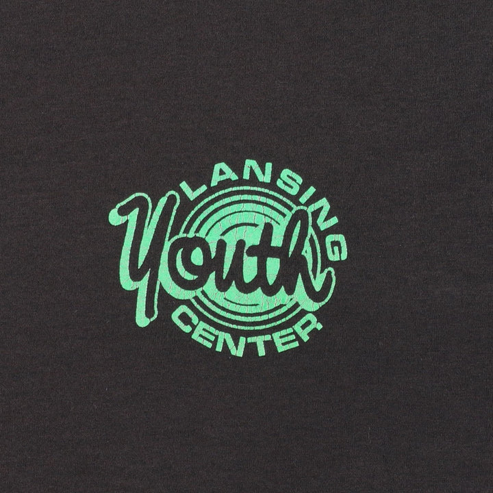 90s-00'S Fruit of the Loom printed T-shirt, men's size L (approx.) cotton black type Vintage Second Hand