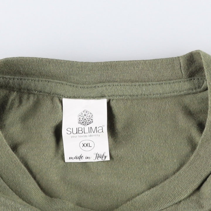 SUBLIMA LEONARDO DA VINCI Leonardo da Vinci Great Figure T-shirt, Made in Italy, Men's XL equivalent. cotton Khaki type Vintage Second Hand