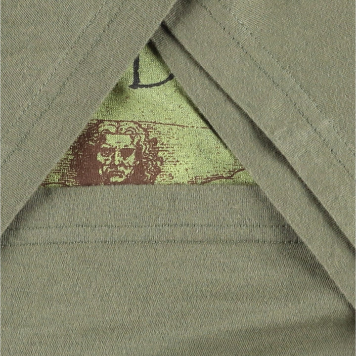 SUBLIMA LEONARDO DA VINCI Leonardo da Vinci Great Figure T-shirt, Made in Italy, Men's XL equivalent. cotton Khaki type Vintage Second Hand