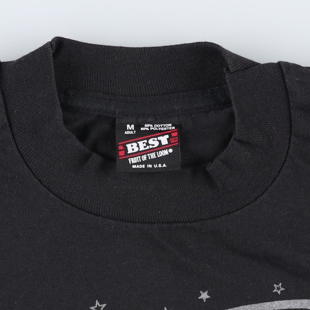 90'S Fruit of the Loom Best Print T-Shirt, Made in USA, Men's Size M (approx.), Vintage cotton black type Vintage Second Hand