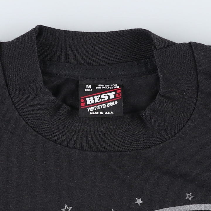 90'S Fruit of the Loom Best Print T-Shirt, Made in USA, Men's Size M (approx.), Vintage cotton black type Vintage Second Hand