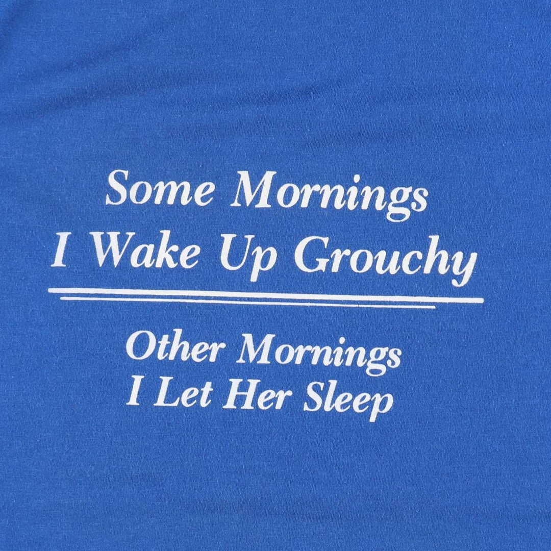 Anvil Message Print T-Shirt, Made in USA, Men's Size XL (approx.) cotton blue type Vintage Second Hand