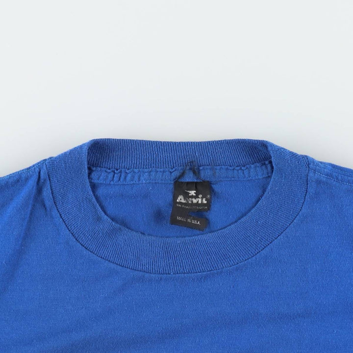 Anvil Message Print T-Shirt, Made in USA, Men's Size XL (approx.) cotton blue type Vintage Second Hand