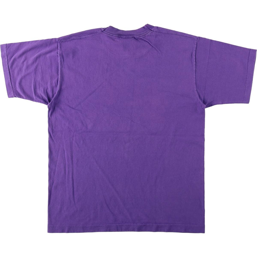 Fruit of the Loom dog print T-shirt, made in Canada, men's size L equivalent. cotton purple type Vintage Second Hand