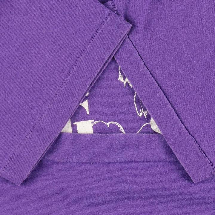 Fruit of the Loom dog print T-shirt, made in Canada, men's size L equivalent. cotton purple type Vintage Second Hand