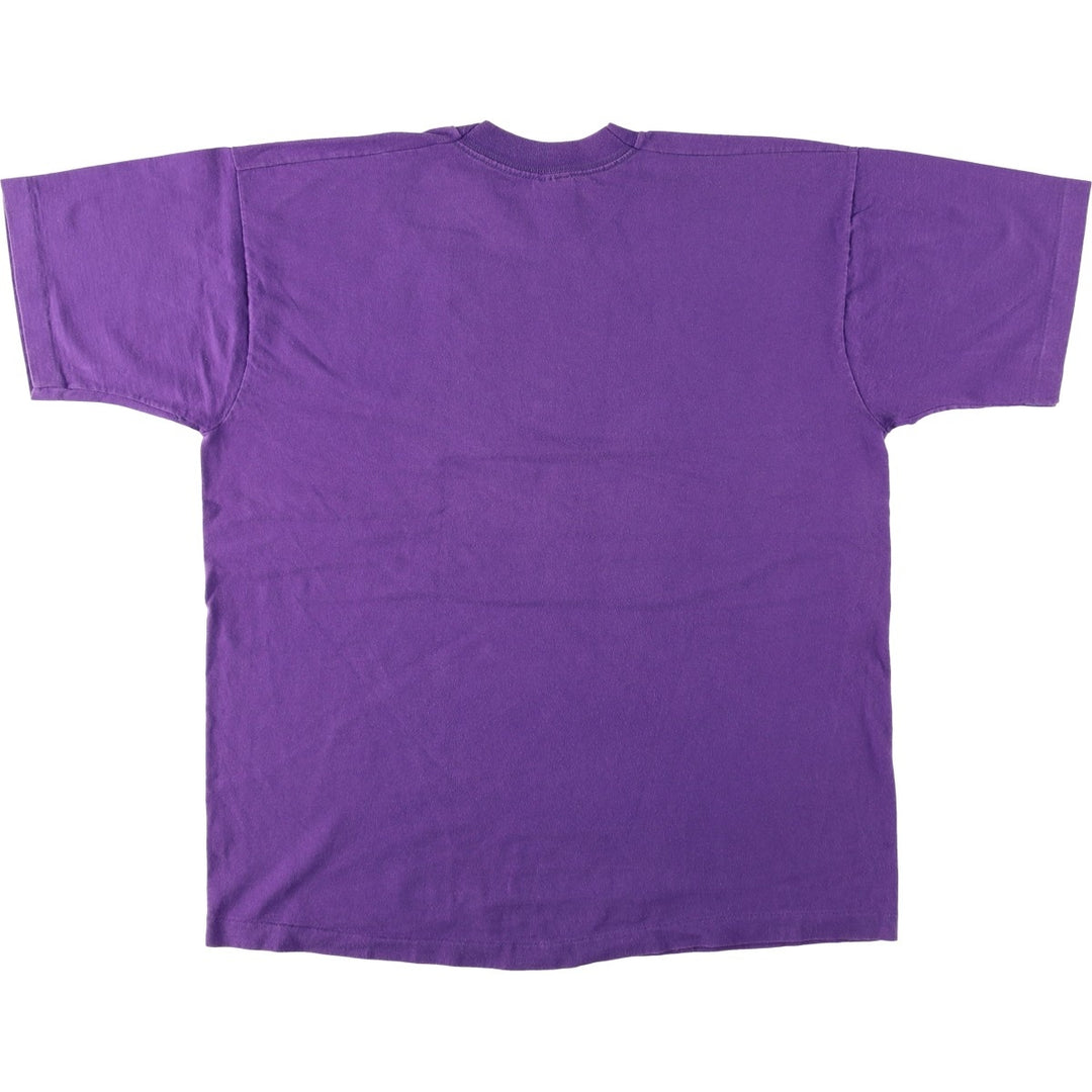 90'S Fruit of the Loom printed T-shirt, men's XL size, vintage cotton purple type Vintage Second Hand