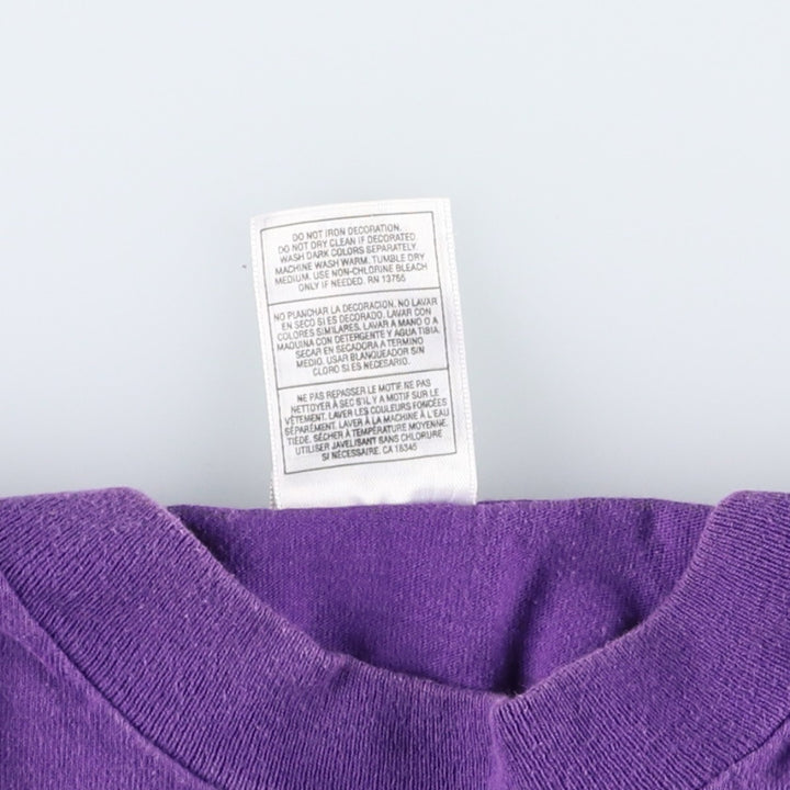 90'S Fruit of the Loom printed T-shirt, men's XL size, vintage cotton purple type Vintage Second Hand