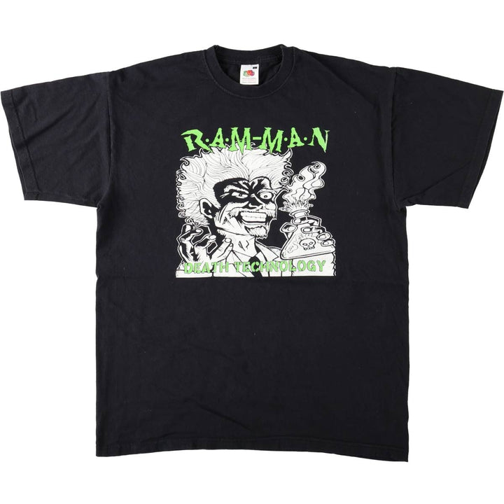 Fruit of the Loom RAM-MAN Band T-shirt (Men's size L equivalent) cotton black type Vintage Second Hand