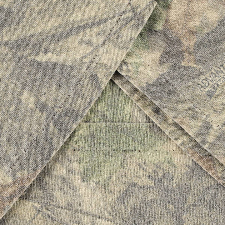 90'S SPARTAN Camouflage Pattern Real Tree Camo Print T-Shirt, Made in USA, Men's Size L (Equivalent), Vintage cotton Khaki type Vintage Second Hand
