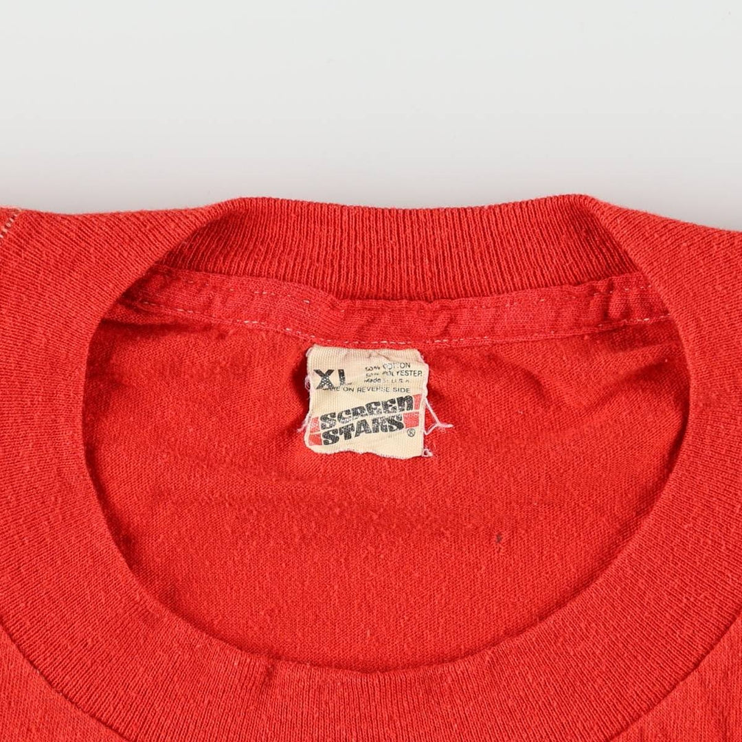80'S Screen Stars advertising t-shirt, made in USA, men's size XL equivalent, vintage. cotton red type Vintage Second Hand
