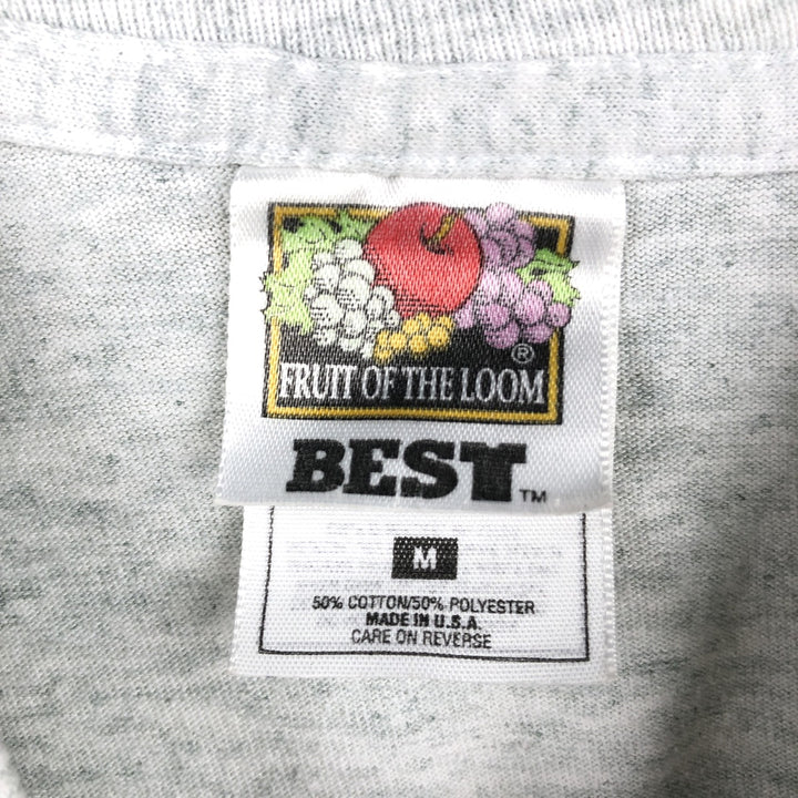 90s-00'S Fruit of the Loom Best Print T-Shirt, Made in USA, Men's Size M (approx.), Vintage cotton gray type Vintage Second Hand