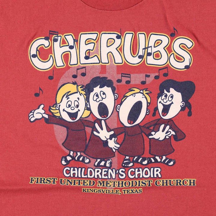 90'S Fruit of the Loom Best Printed T-shirt, Made in USA, Men's L size, Vintage cotton red type Vintage Second Hand