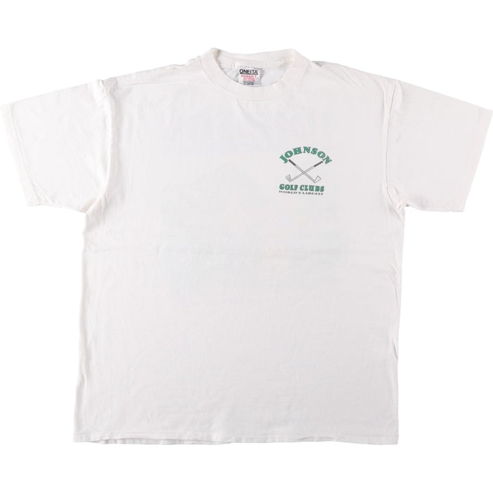 90'S ONEITA erotic t-shirt with message print, men's size XL equivalent, vintage. cotton white type Vintage Second Hand