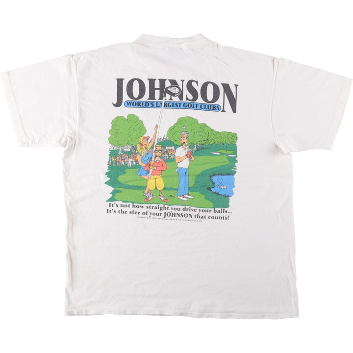 90'S ONEITA erotic t-shirt with message print, men's size XL equivalent, vintage. cotton white type Vintage Second Hand