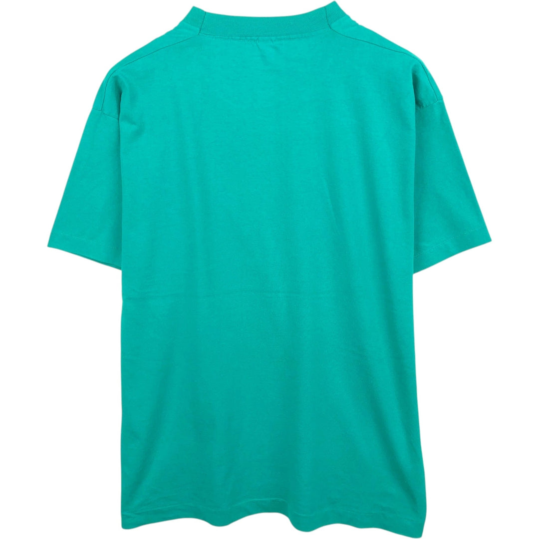 90'S Fruit of the Loom printed T-shirt, made in the USA, men's XL size, vintage cotton Emerald green Vintage Second Hand