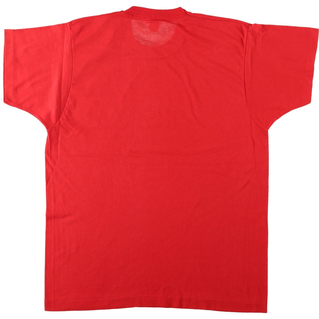 80'S Screen Stars Print T-Shirt, Made in USA, Men's Size L (approx.) cotton red type Vintage Second Hand