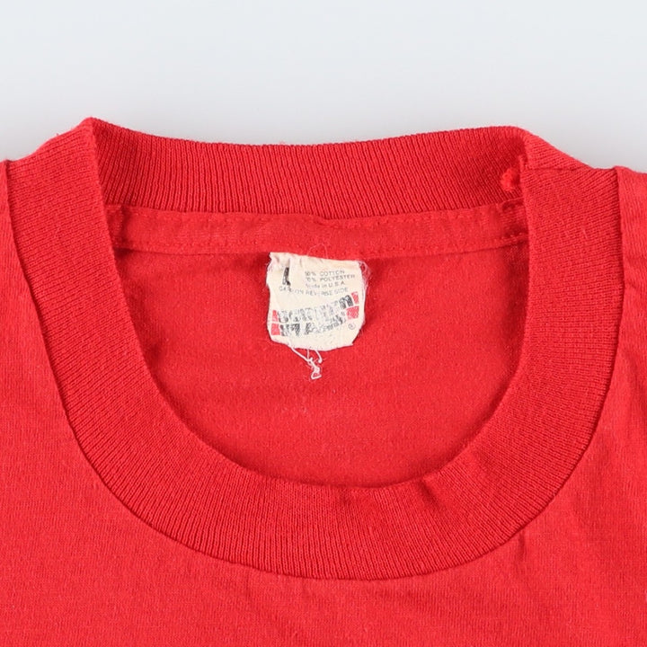 80'S Screen Stars Print T-Shirt, Made in USA, Men's Size L (approx.) cotton red type Vintage Second Hand