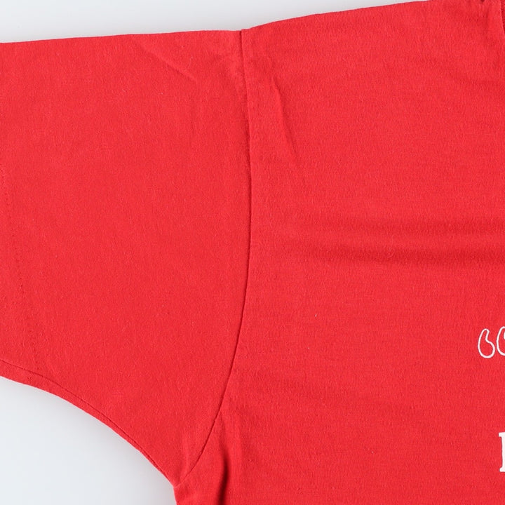 80'S Screen Stars Print T-Shirt, Made in USA, Men's Size L (approx.) cotton red type Vintage Second Hand