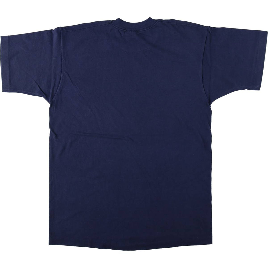 90'S Fruit of the Loom printed T-shirt, made in the USA, men's size L, vintage cotton navy blue type Vintage Second Hand
