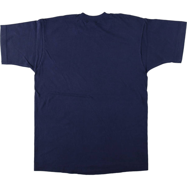90'S Fruit of the Loom printed T-shirt, made in the USA, men's size L, vintage cotton navy blue type Vintage Second Hand