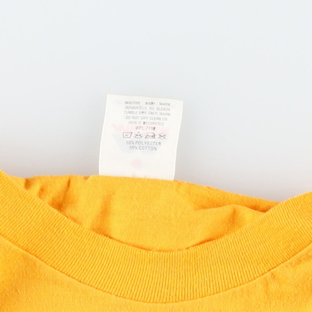90'S Miller Print T-Shirt, Made in USA, Men's XL equivalent, Vintage polyester yellow type Vintage Second Hand