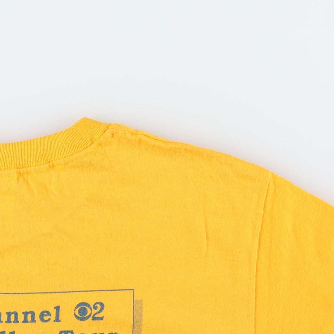 90'S Miller Print T-Shirt, Made in USA, Men's XL equivalent, Vintage polyester yellow type Vintage Second Hand