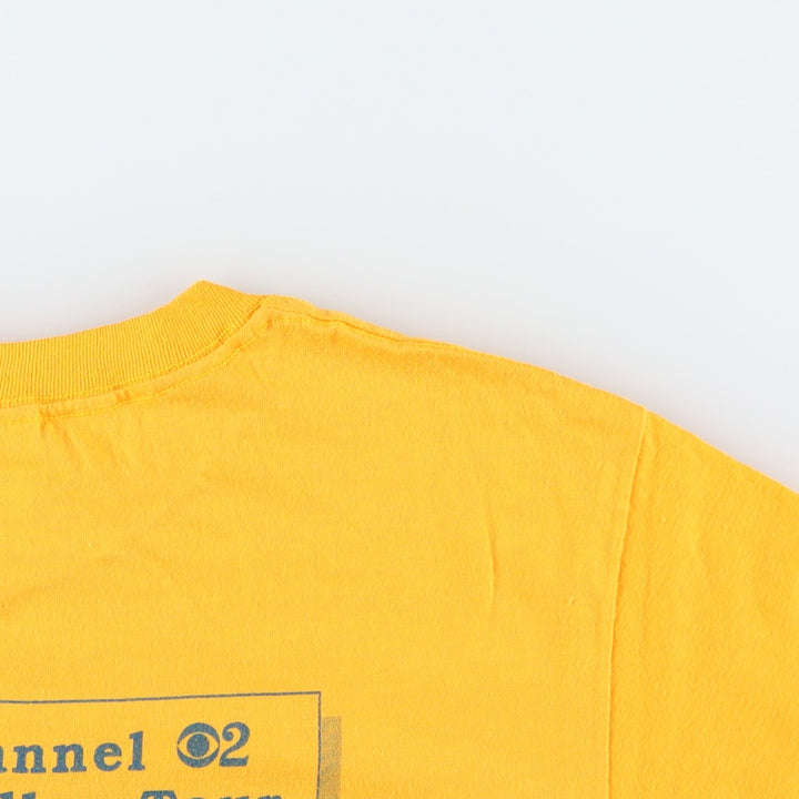 90'S Miller Print T-Shirt, Made in USA, Men's XL equivalent, Vintage polyester yellow type Vintage Second Hand