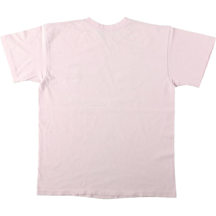 90'S Anvil Printed T-shirt, Made in USA, Men's L size, Vintage cotton pink type Vintage Second Hand