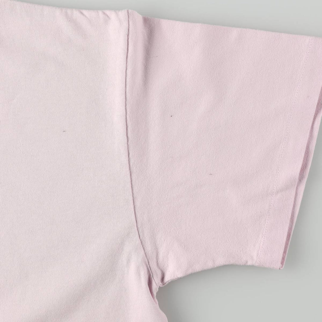 90'S Anvil Printed T-shirt, Made in USA, Men's L size, Vintage cotton pink type Vintage Second Hand