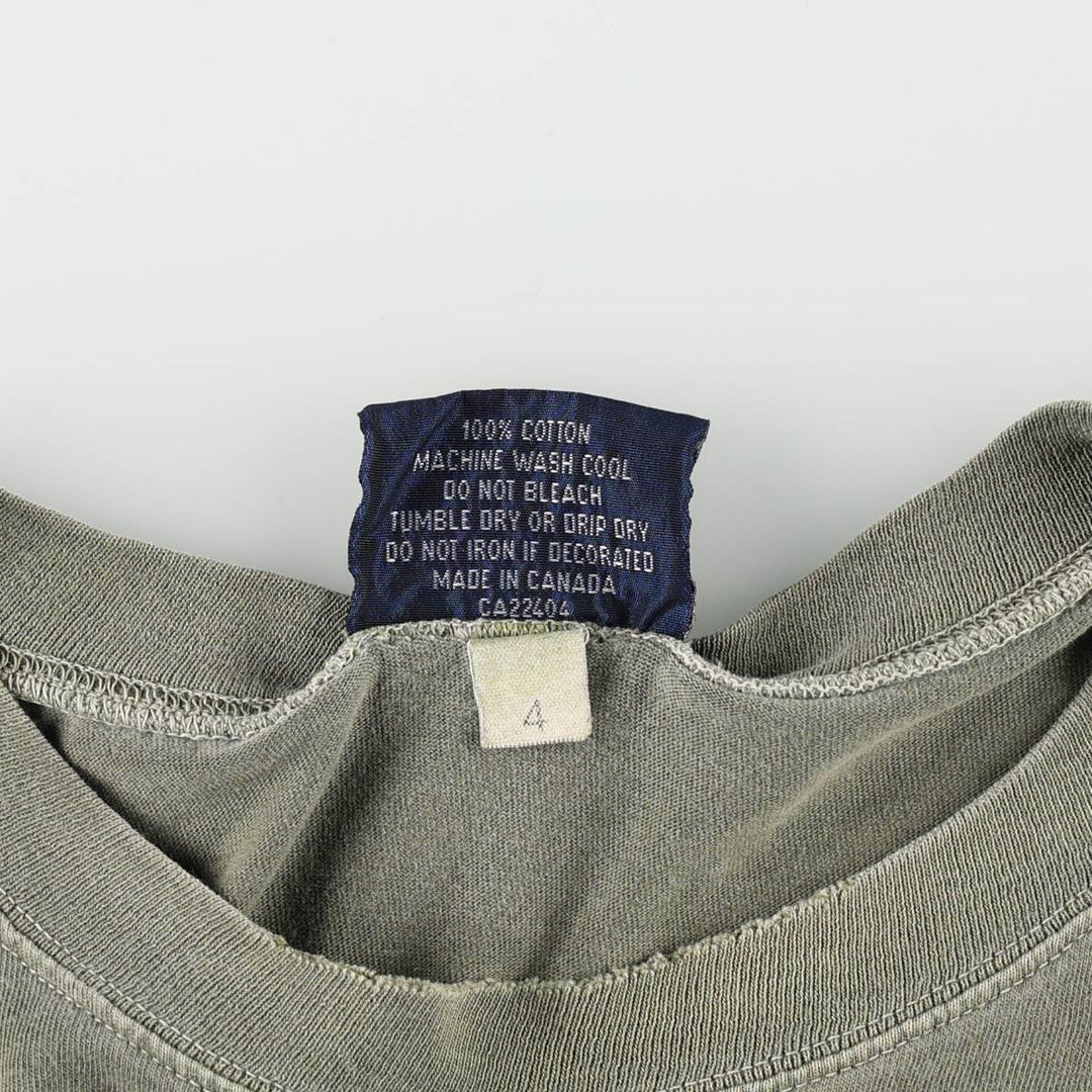 ~90'S SPORTOP Print T-Shirt, Made in Canada, Men's XL equivalent, Vintage cotton Khaki type Vintage Second Hand