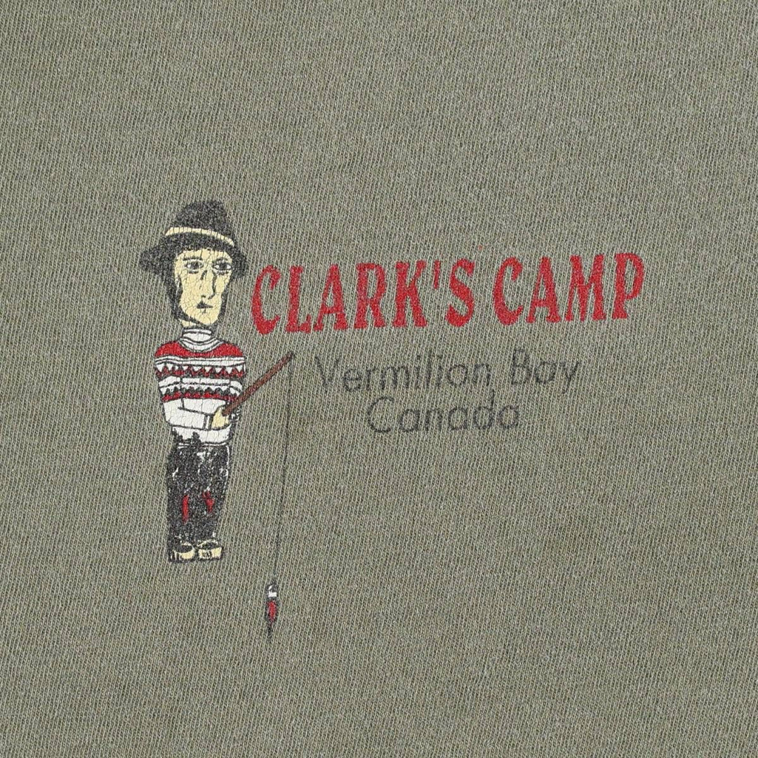 ~90'S SPORTOP Print T-Shirt, Made in Canada, Men's XL equivalent, Vintage cotton Khaki type Vintage Second Hand