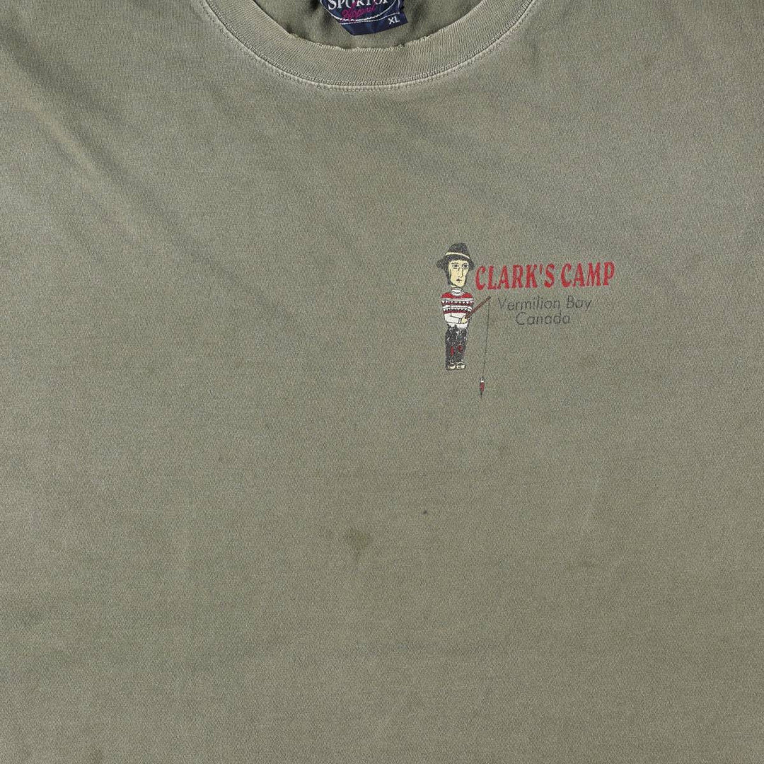 ~90'S SPORTOP Print T-Shirt, Made in Canada, Men's XL equivalent, Vintage cotton Khaki type Vintage Second Hand