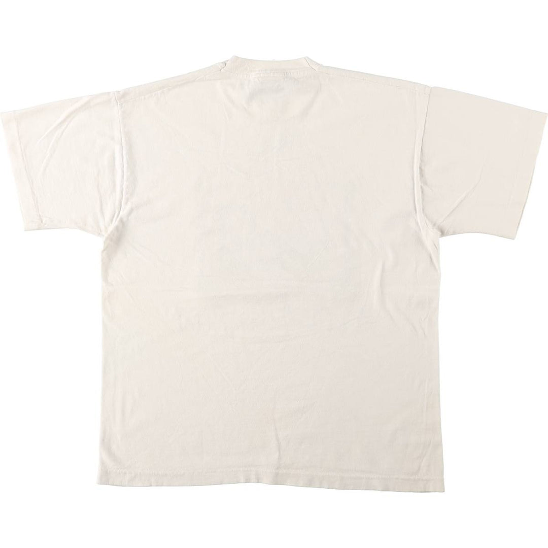 90'S Fruit of the Loom Heavy Cotton Print T-Shirt, Men's Size L (approx.), Vintage cotton white type Vintage Second Hand