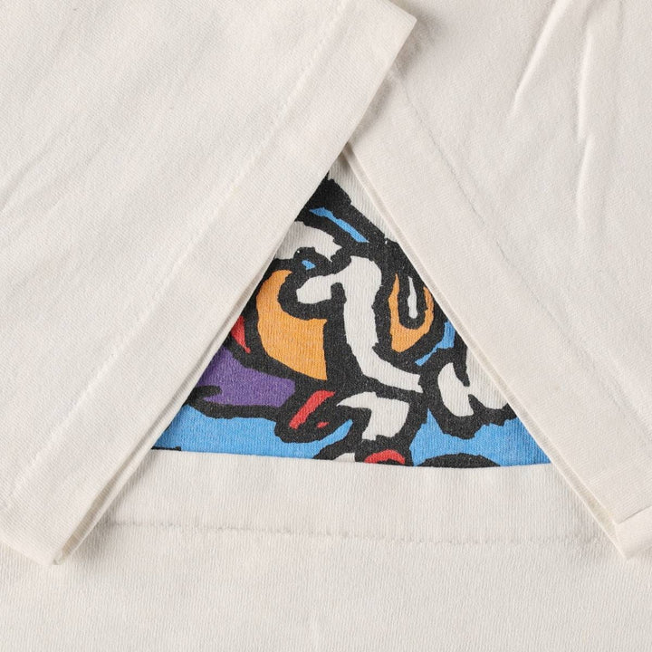 90'S Fruit of the Loom Heavy Cotton Print T-Shirt, Men's Size L (approx.), Vintage cotton white type Vintage Second Hand