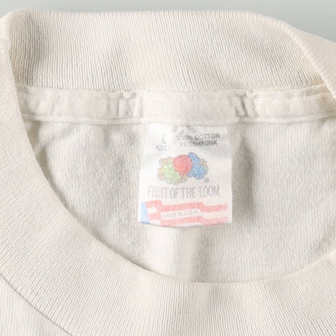 1990'S Fruit of the Loom Kentucky Derby 120 (USA-made, Men's Size L equivalent) Vintage cotton white type Vintage Second Hand