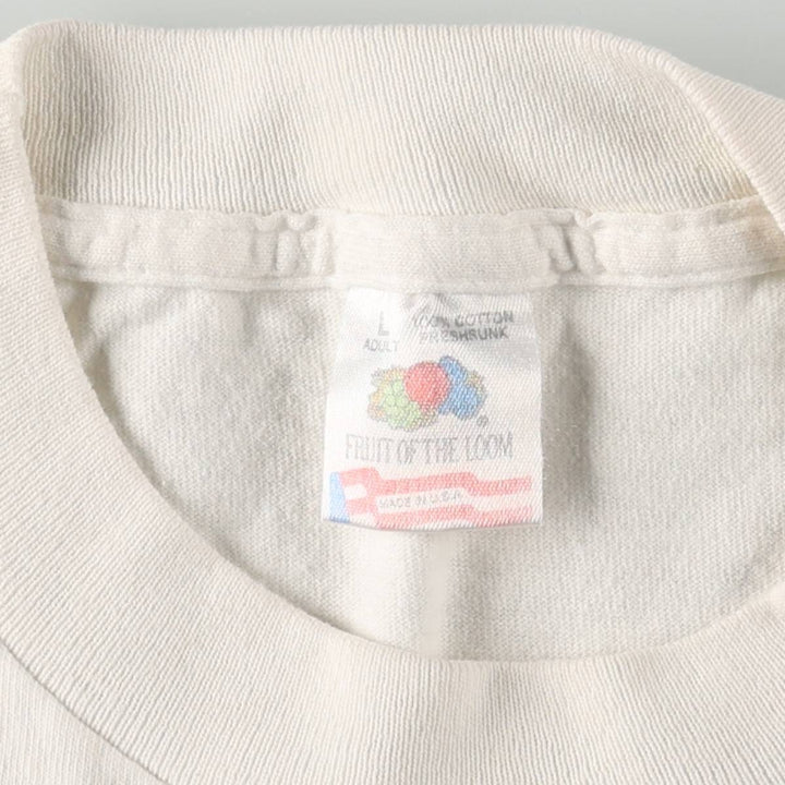 1990'S Fruit of the Loom Kentucky Derby 120 (USA-made, Men's Size L equivalent) Vintage cotton white type Vintage Second Hand