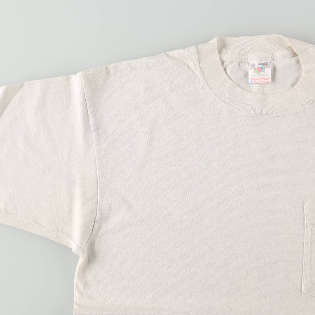 1990'S Fruit of the Loom Kentucky Derby 120 (USA-made, Men's Size L equivalent) Vintage cotton white type Vintage Second Hand
