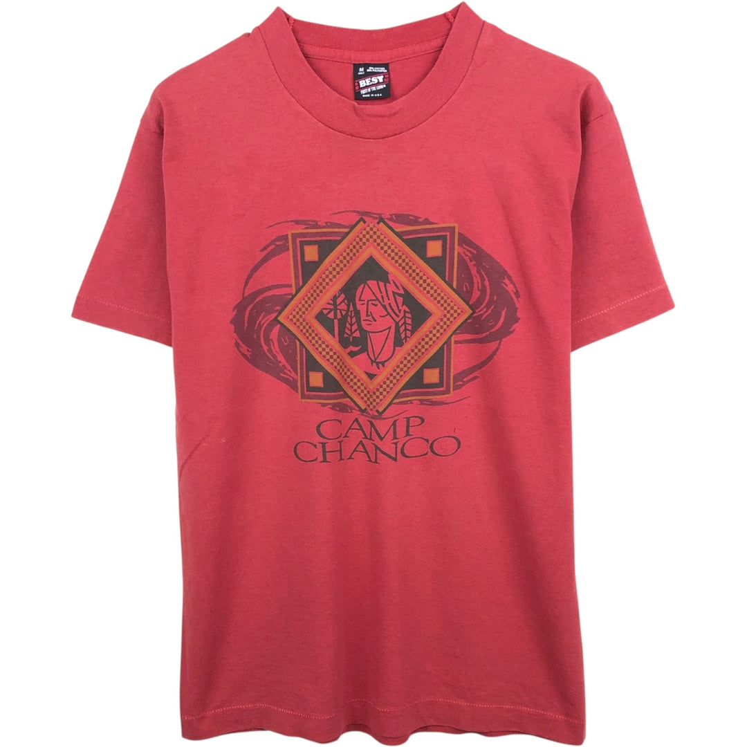 90'S Fruit of the Loom Best Print T-Shirt, Made in USA, Men's Size M (approx.), Vintage cotton red type Vintage Second Hand