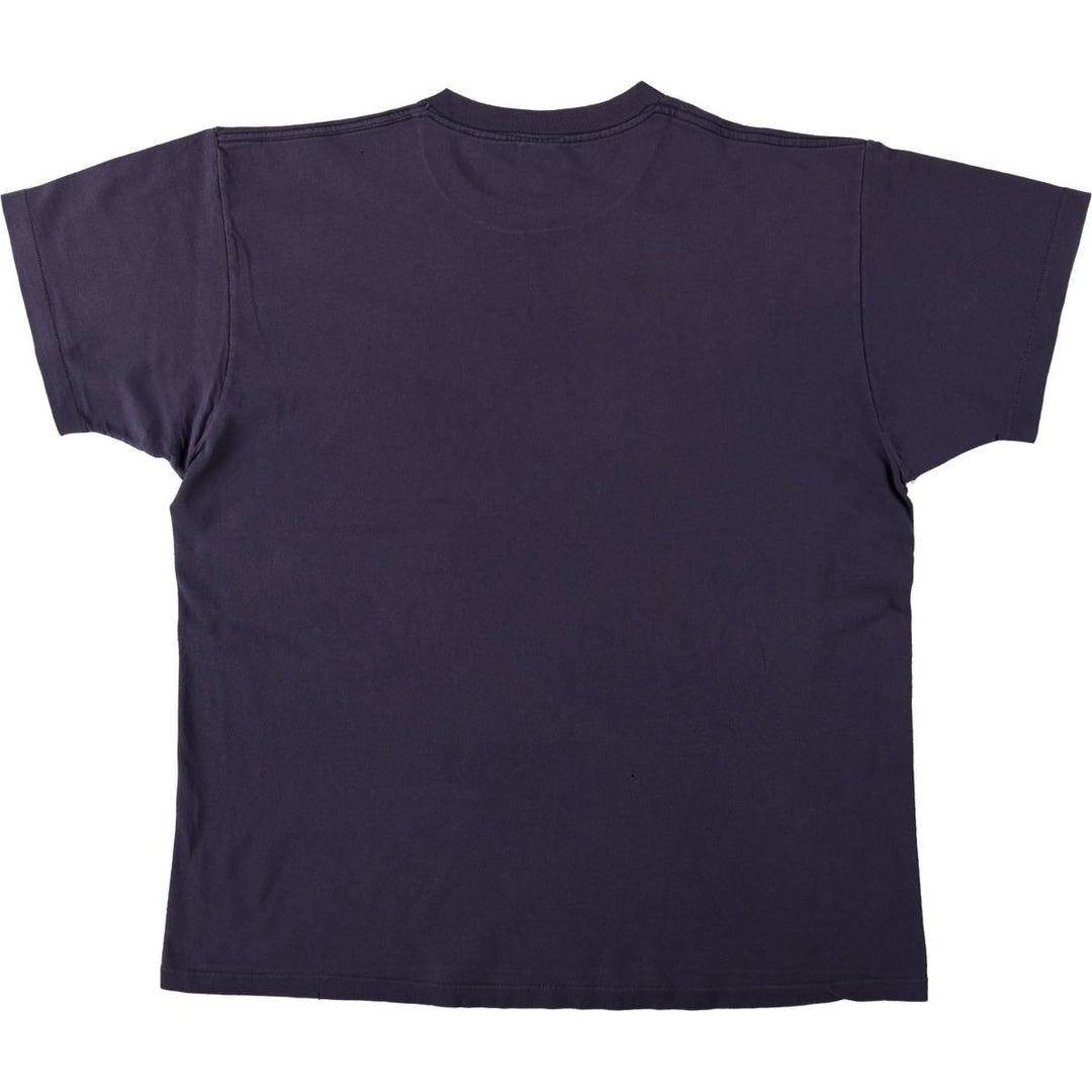 Delta Print T-Shirt, Made in USA, Men's Size L (approx.) cotton navy blue type Vintage Second Hand
