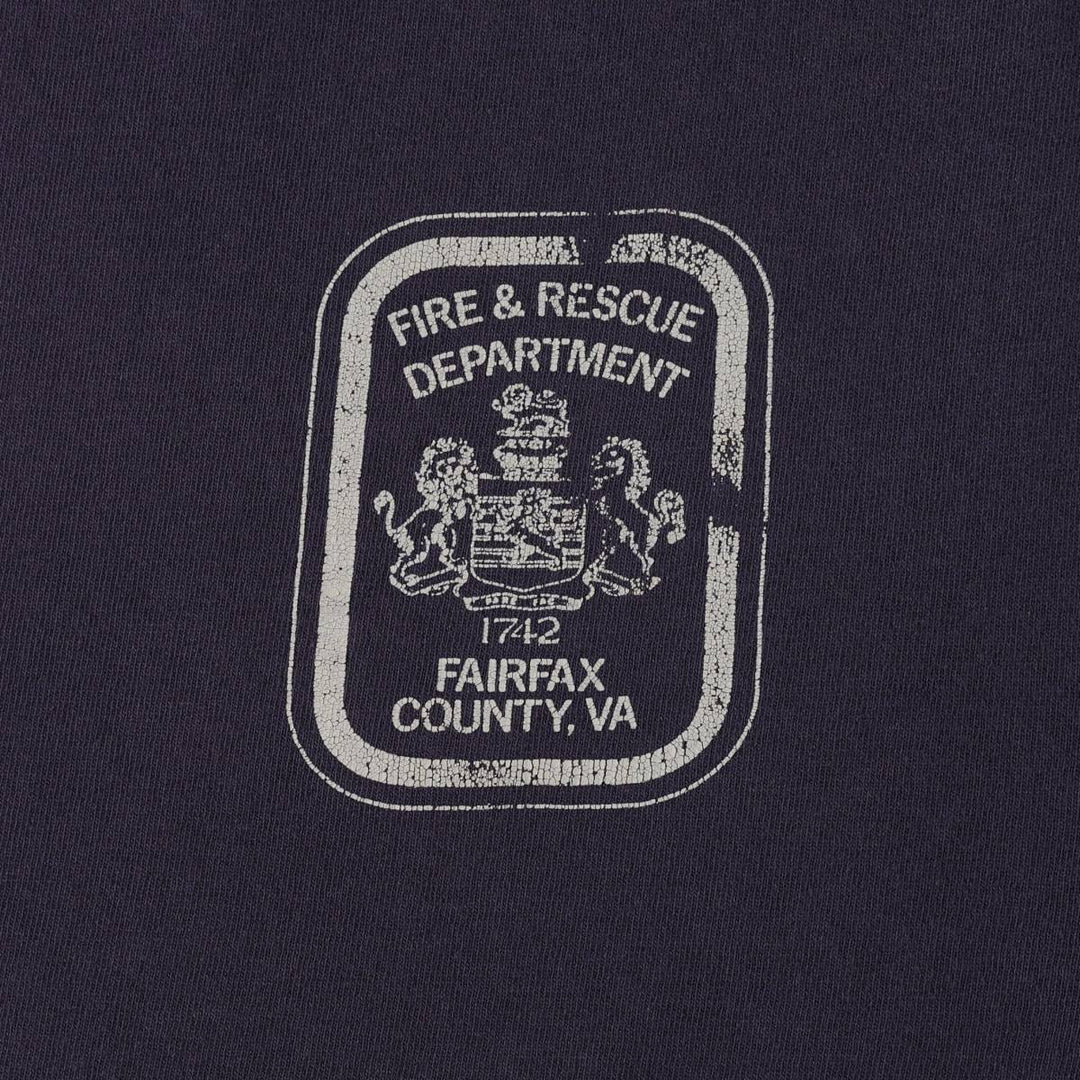 Delta Print T-Shirt, Made in USA, Men's Size L (approx.) cotton navy blue type Vintage Second Hand