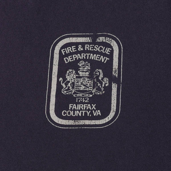 Delta Print T-Shirt, Made in USA, Men's Size L (approx.) cotton navy blue type Vintage Second Hand