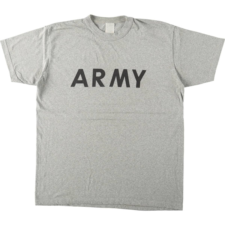 USARMY military print T-shirt, men's size L (approx.) cotton gray type Vintage Second Hand