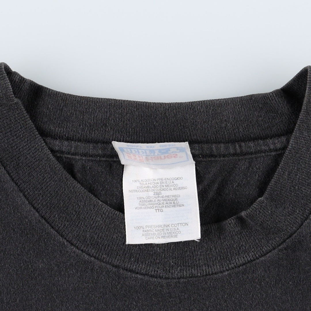 90s-00'S Hanes News Cafe advertising T-shirt, men's size XXL (approx.) cotton black type Vintage Second Hand
