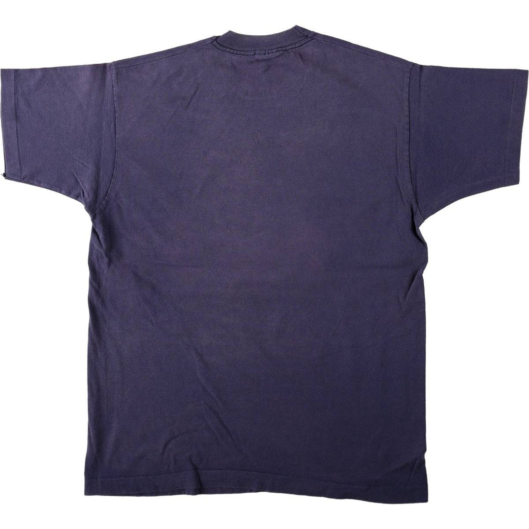 Vintage 90'S Fruit of the Loom print T-shirt, Made in Canada, Men's Size Large cotton navy blue type Vintage Second Hand