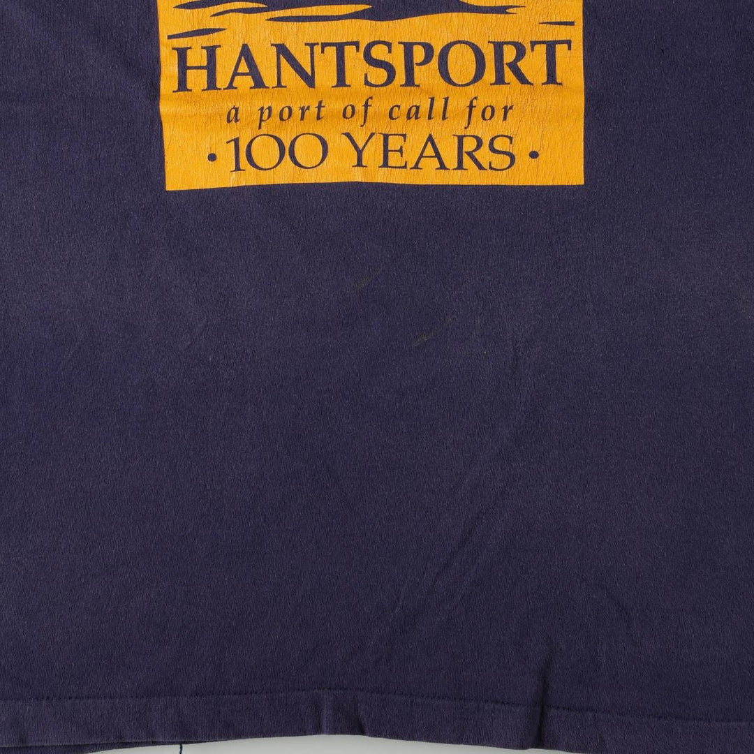 Vintage 90'S Fruit of the Loom print T-shirt, Made in Canada, Men's Size Large cotton navy blue type Vintage Second Hand