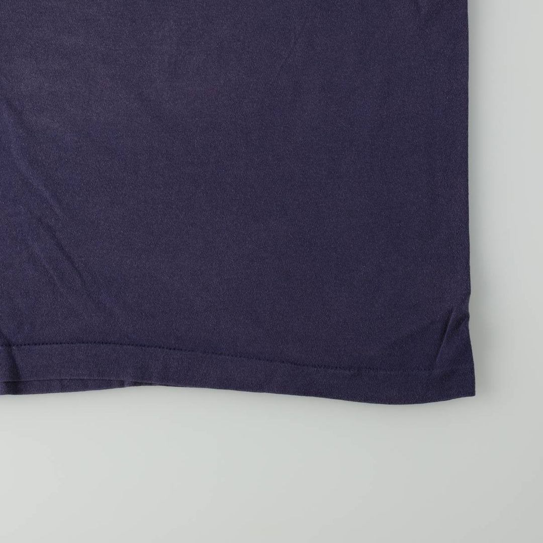 Vintage 90'S Fruit of the Loom print T-shirt, Made in Canada, Men's Size Large cotton navy blue type Vintage Second Hand