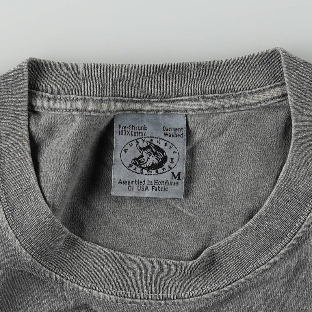 90'S Authentic Pigment Print T-Shirt, Men's Size M (Equivalent), Vintage cotton Charcoal Vintage Second Hand