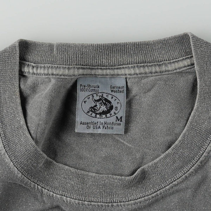 90'S Authentic Pigment Print T-Shirt, Men's Size M (Equivalent), Vintage cotton Charcoal Vintage Second Hand
