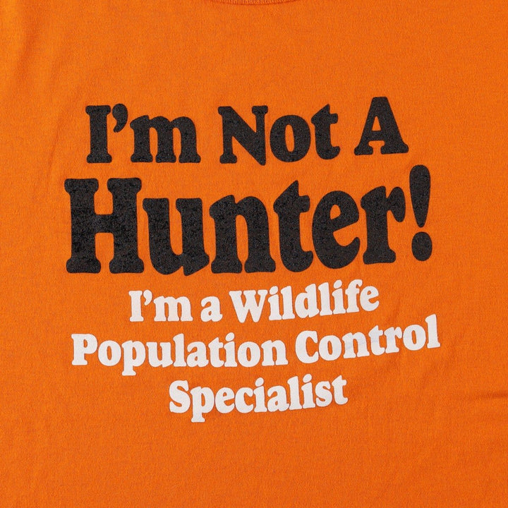 Message printed T-shirt for men (XL size) unclear orange type Vintage Second Hand